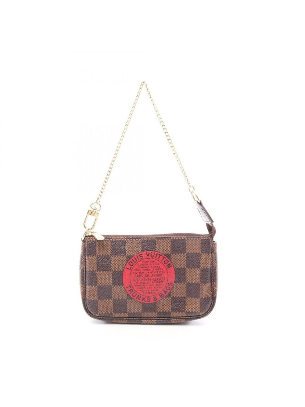 Louis Vuitton Handbag Mini Pochette Accessoires Damier Ebene T&b Leather T&b